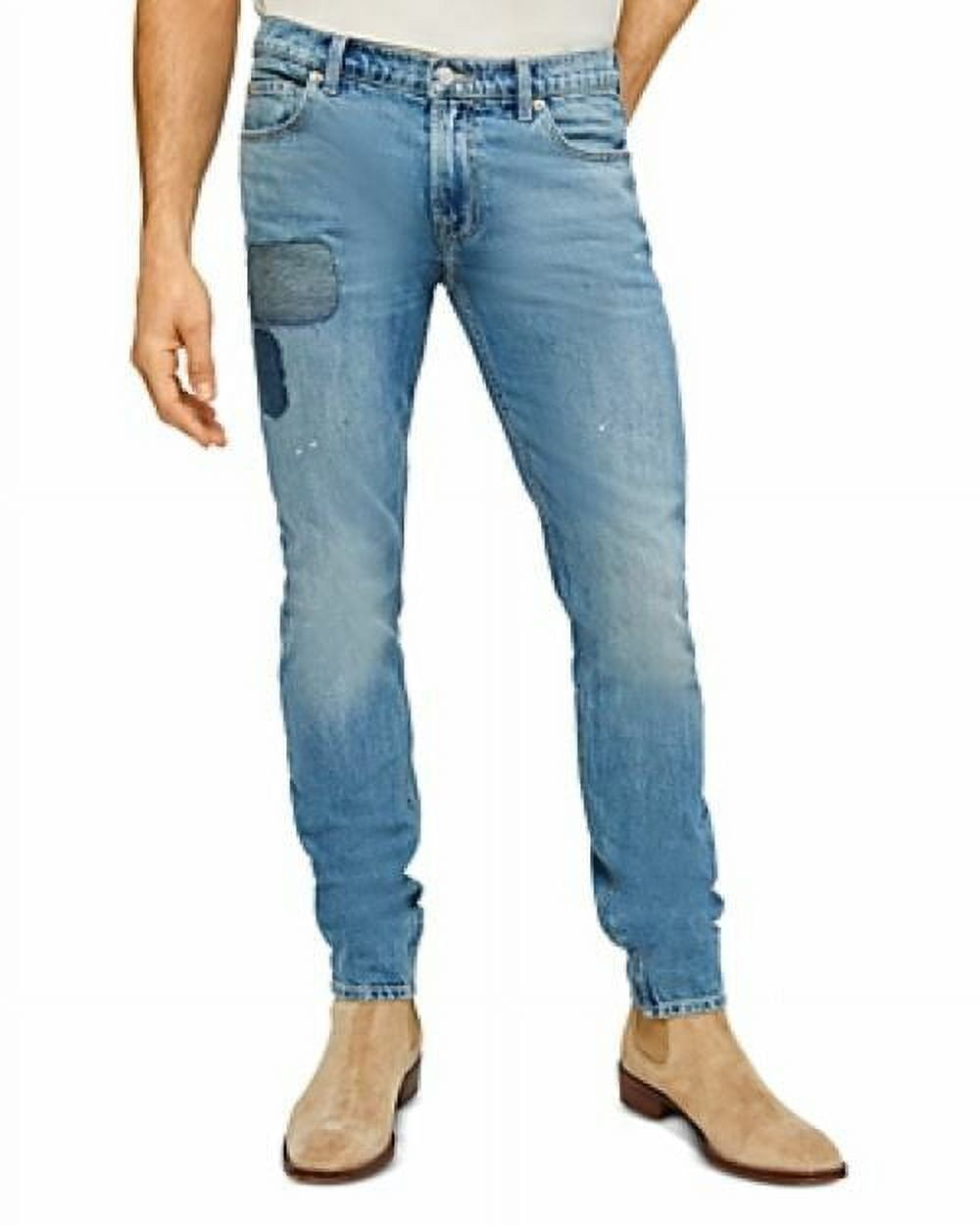7 for All Mankind the Stacked Skinny Jeans in Saturday Afternoon Blue-34/34