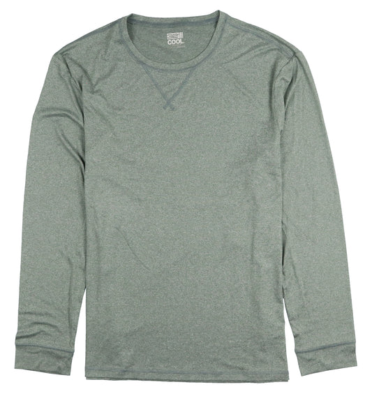 32 Degrees Men's Cool Crewneck Long Sleeve Pajama Shirt Small Heather Green