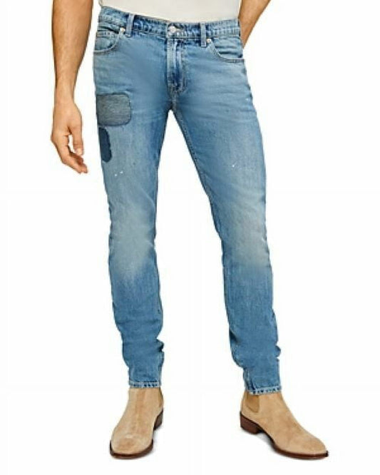 7 for All Mankind the Stacked Skinny Jeans in Saturday Afternoon Blue-34/34