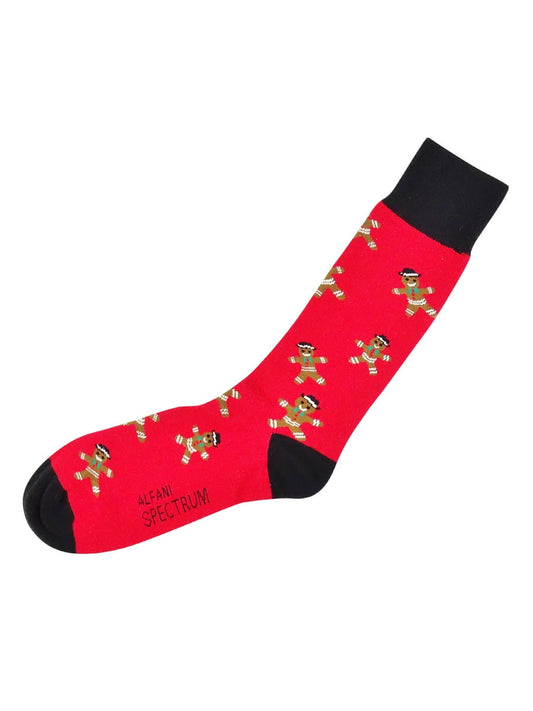 Alfani Men's Spectrum Gingerbread Crew Socks (Red, 10-13)
